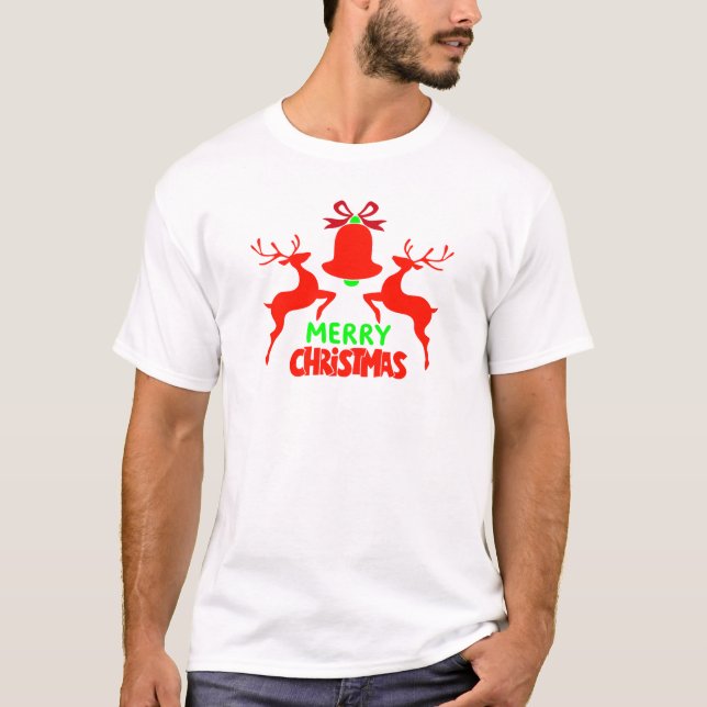 T-shirt Modern Holiday Whimsical Merry Christmas (Devant)