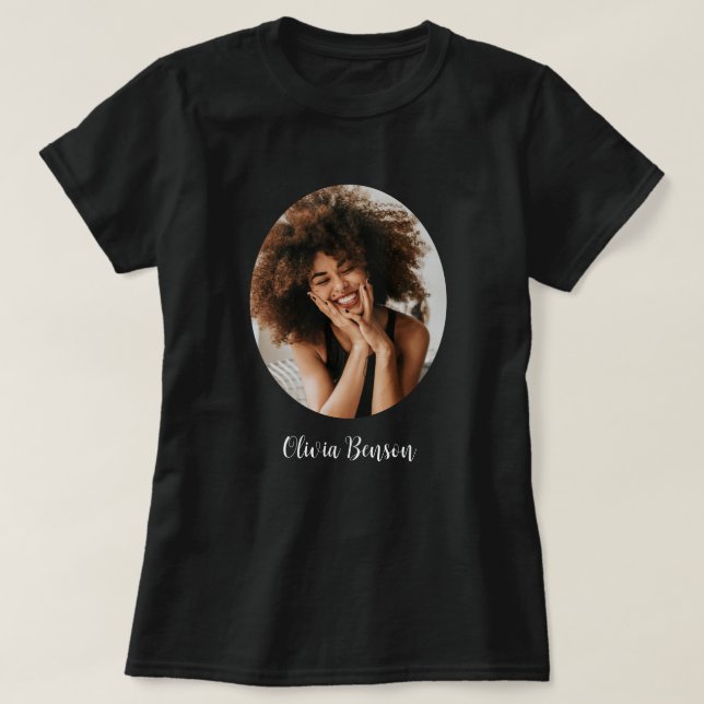 T-shirt Modern Personalized Photo and Name Create your own (Design devant)