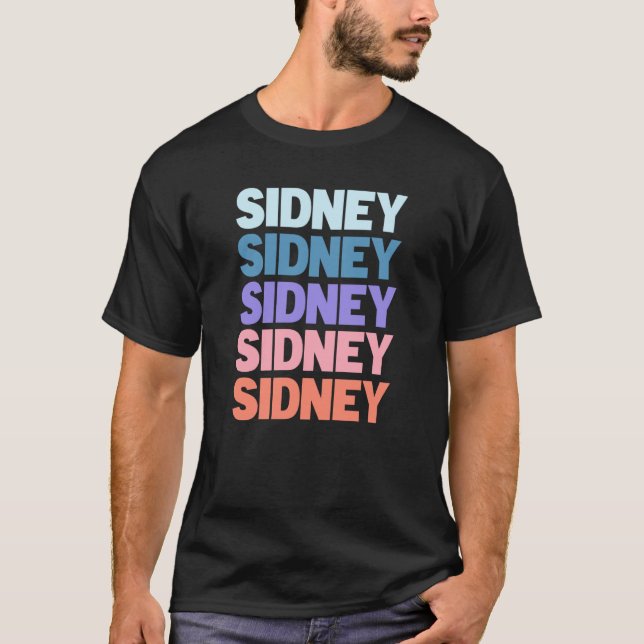 T-shirt Modern Repeated Text Sidney (Devant)