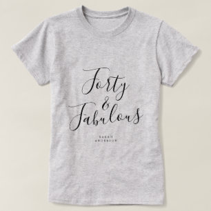 T-shirt Moderne 40 Fabuleux Nom personnalisé 40e anniversa