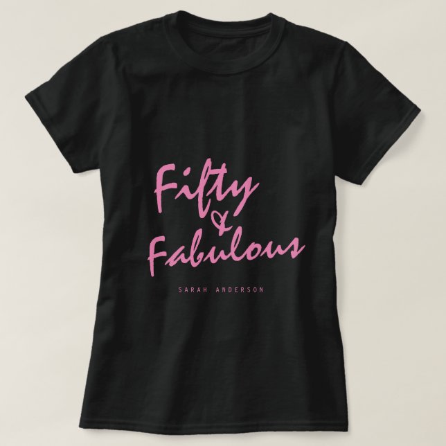 T-shirt Moderne 50 Fabuleux Nom personnalisé 50e anniversa (Design devant)