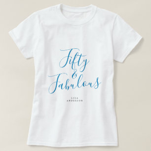 T-shirt Moderne 50 Fabuleux Nom personnalisé 50e anniversa