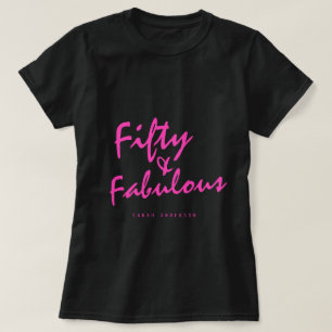 T-shirt Moderne 50 Fabuleux Nom personnalisé 50e anniversa