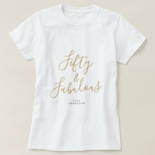 T-shirt Moderne 50 Fabuleux Nom personnalisé 50e anniversa
