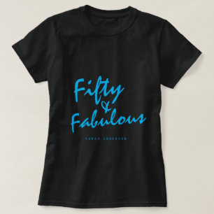T-shirt Moderne 50 Fabuleux Nom personnalisé 50e anniversa