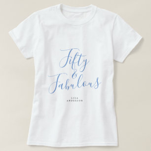T-shirt Moderne 50 Fabuleux Nom personnalisé 50e anniversa