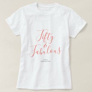 T-shirt Moderne 50 Fabuleux Nom personnalisé 50e anniversa