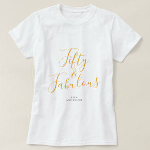 T-shirt Moderne 50 Fabuleux Nom personnalisé 50e anniversa