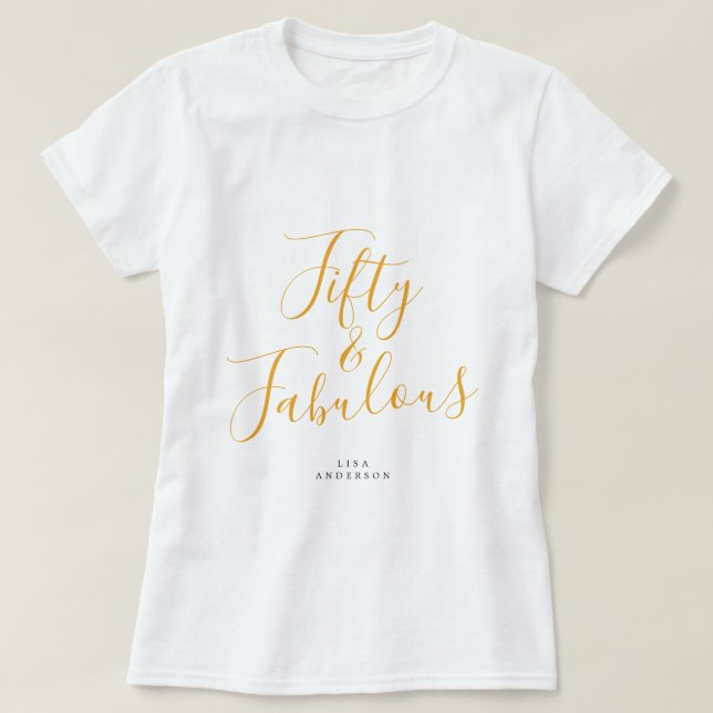 T-shirt Moderne 50 Fabuleux Nom personnalisé 50e anniversa (Design devant)