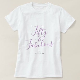 T-shirt Moderne 50 Fabuleux Nom personnalisé 50e anniversa