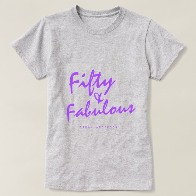 T-shirt Moderne 50 Fabuleux Nom personnalisé 50e anniversa (Design devant)