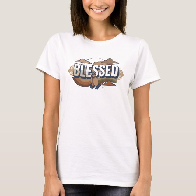 T-shirt Moderne BLESSED 2D Conception Originale (Devant)