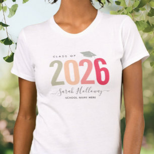 T-shirt Moderne Chic Graduation Blush Pink Grad Celebratio