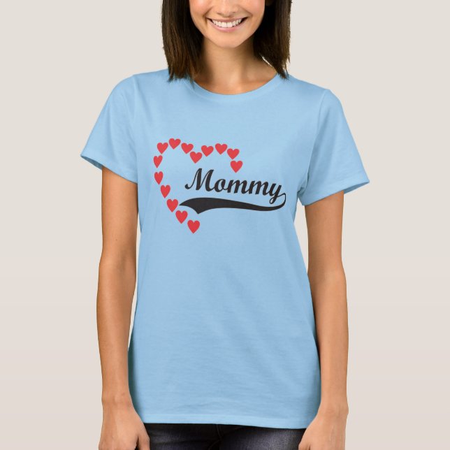 T-shirt Moderne Coeur Mommy Design (Devant)