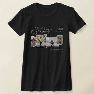 T-shirt Moderne Design Graduation Quatre Photo Collage Gra