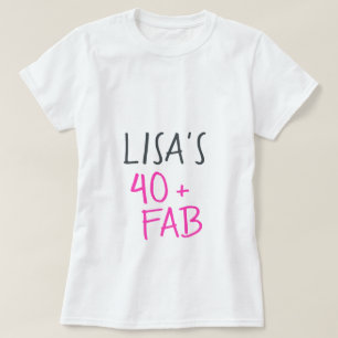 T-shirt Moderne élégant Neon Rose 40 Fabuleux anniversaire