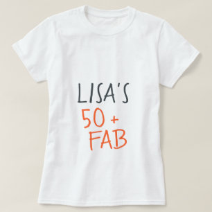 T-shirt Moderne élégant Orange 50 Fabuleux anniversaire