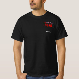 T-SHIRT MODERNE ET MODERNE PERSONNALISABLE NOIR VÉRIFIÉ