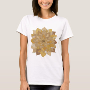 T-shirt Moderne gris MANTRA FLORAL DORÉ Design sur mesure