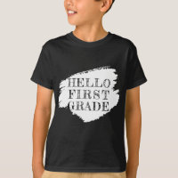 Moderne Hello First Grade Kids Noir