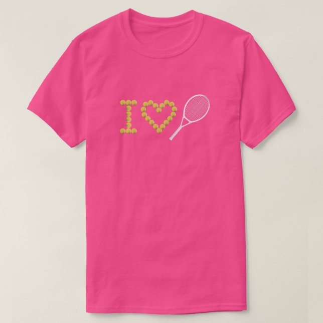 T-shirt Moderne I Love Tennis Rose (Design devant)