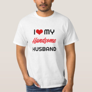 T-shirt Moderne J'aime mon mari Coeur Saint-Valentin