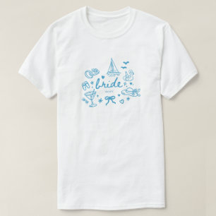 T-shirt Moderne Mariée De Mariage De Lac Bleu Script Nom P