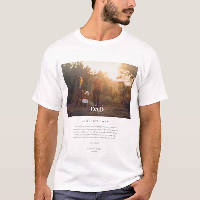 T-shirt Moderne Meilleur Papa Jamais Photo Fête des pères  (Devant)