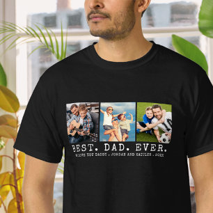 T-shirt Moderne MEILLEUR PÈRE JAMAIS 3 Photos Personnalisé