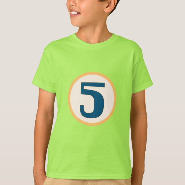 T-shirt moderne numéro 5 (Devant)