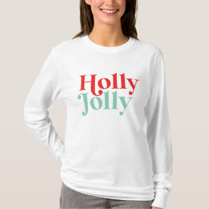 T-shirt Moderne Police Boho Holly Jolly Noël