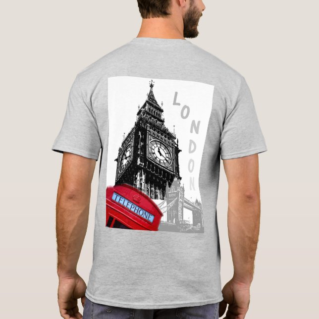 T-shirt Moderne Pop Art Élégant Londres Big Ben Horloge To (Dos)