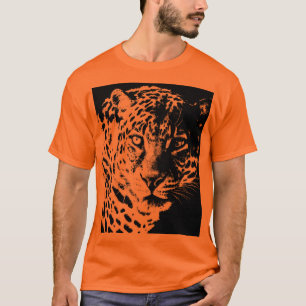 T-shirt Moderne Pop Art Modèle Leopard Visage Mens Moderne