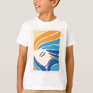 T-shirt moderne pour garçons avec visage abstrait