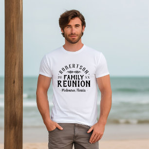 T-shirt Moderne Rustique Personnalisé Famille Tee de Réuni