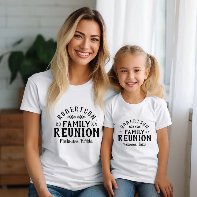 T-shirt Moderne Rustique Personnalisé Famille Tee de Réuni (Créateur téléchargé)
