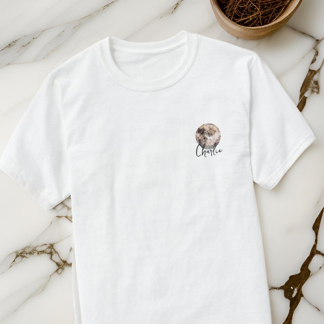 T-shirt Moderne simple Grunge Insigne personnalisé Animaux (Créateur téléchargé)