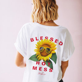 T-SHIRT MODERNE SUNFLOWER MOM SUMMER BÉNÉFICIE HOT MESS