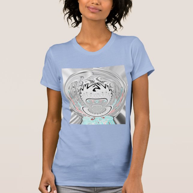 T-shirt Moderne Urban Ash Gris Flora Abstrait Motif Art (Devant)