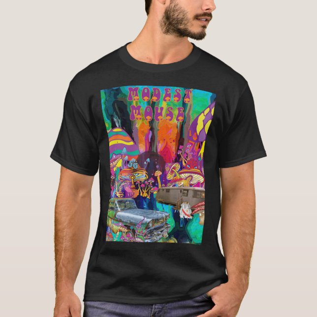 T-shirt Modeste Souris Psychédélique Conception Classique  (Devant)