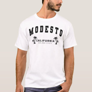 T-shirt Modesto blanc pour hommes, Californie, État d'or