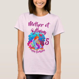 T-shirt Modifier le nom d'âge Mermaid Anniversaire Fête Pe