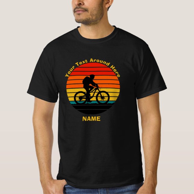 T-shirt Modifier le texte Ajouter le nom Retro Sunset Bike (Devant)