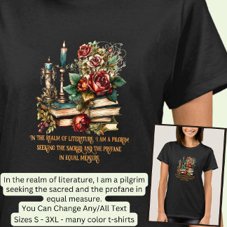 T-shirt Modifier le texte, Livres et bougies gothiques, Ci
