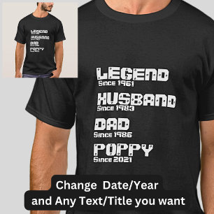 T-shirt Modifier N'Importe Quel Nom Date Année Légende M