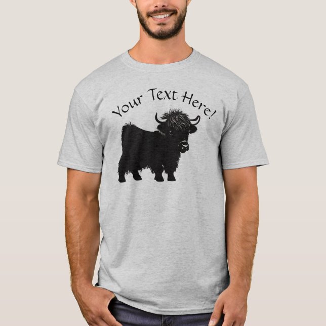 T-shirt Modifier votre texte Highland Cow Calf (Devant)