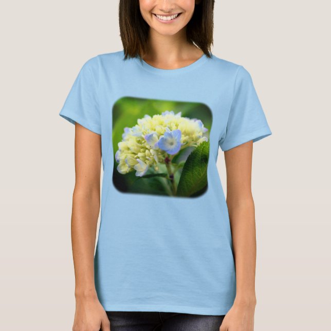 T-shirt Moelleux bleu Hydrangea Flower Nature (Devant)