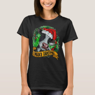 T-shirt Moey Christmas Cow Père Noël Heifer Farmer Love Hi