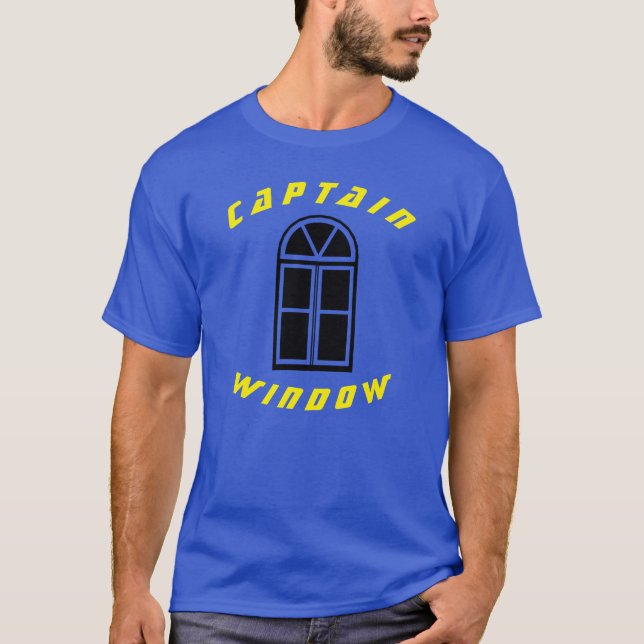 T-shirt MOHF | Capitaine Fenêtre - Deep Royal2 : Unisexe   (Devant)