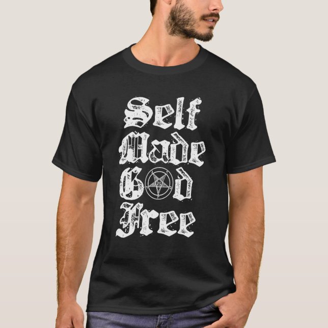 T-shirt Moi-même Dieu libre Dark Occult Satanic Baphomet M (Devant)